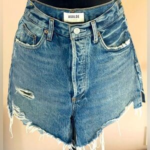 NWOT AGOLDE Dee Shorts in Turmoil High Rise Vintage style distressed size 27